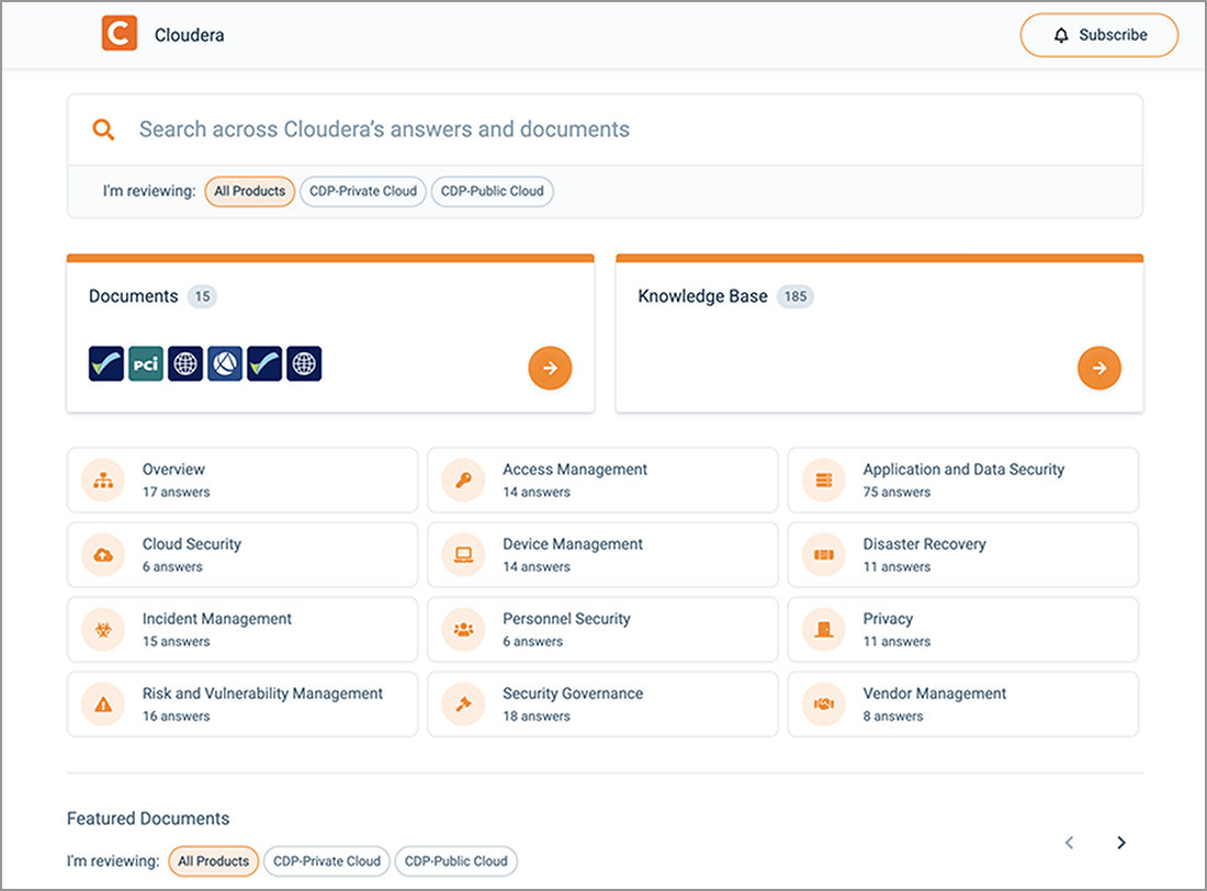 Screenshot des Customer Trust Center
