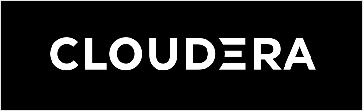 Cloudera-Logo auf schwarzem Hintergrund